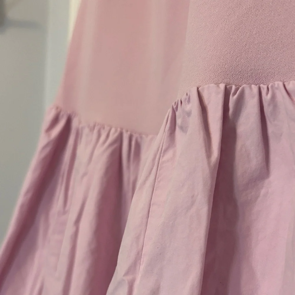 Abercrombie & Fitch Pink Mixed Fabric Bubble Hem Midi Dress Size XL – Excellent - Picture 7 of 14